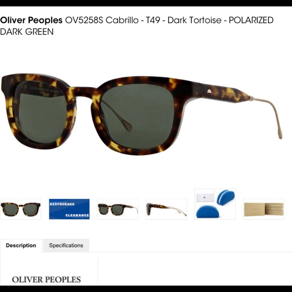 Oliver Peoples Cabrillo Sunglasses Dark Tortoise